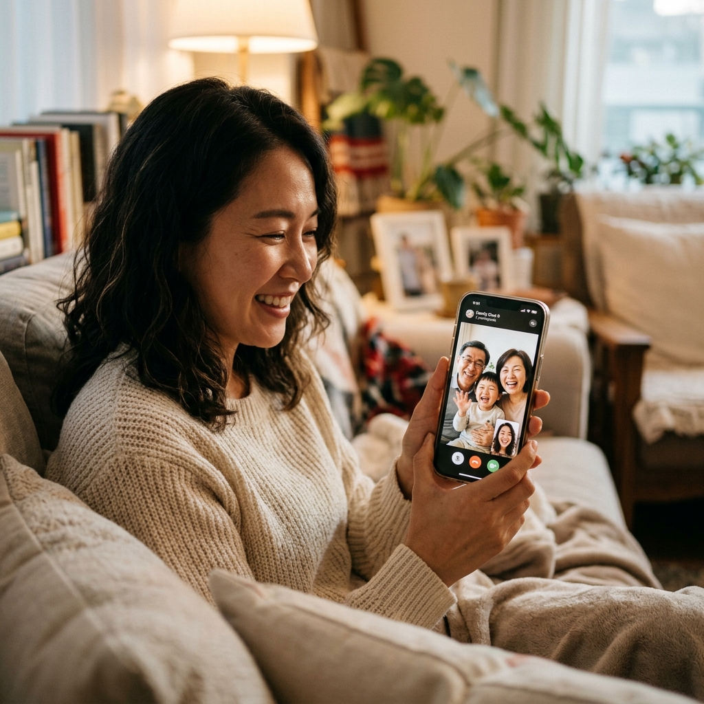 Combine separate family photos into one shared portrait