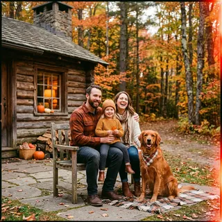 Analog film style vintage family photo example